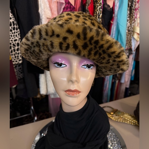 Vintage Betmar Leopard Faux Fur Hat